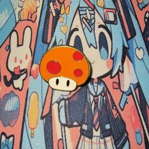 Nintendo Orange and Red Mushroom Pin Mario Party